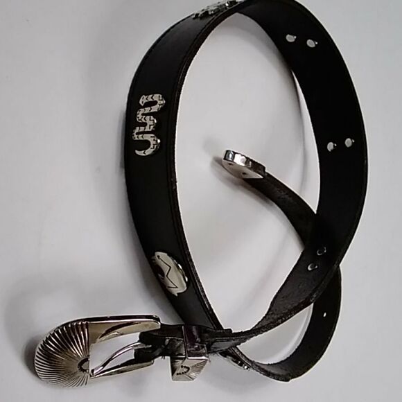 Vintage Metal & Leather Women Black Belt Cowboy main image 14